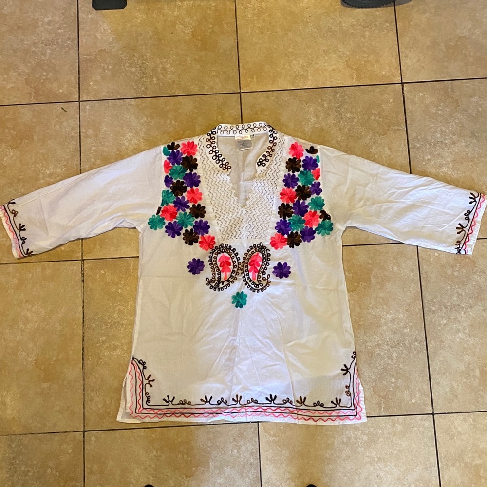 White floral tunic